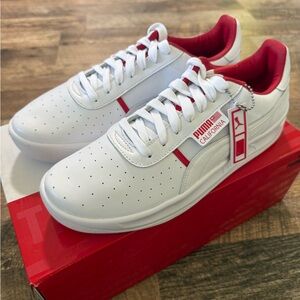 Puma California Men's Sneakers in White and Red